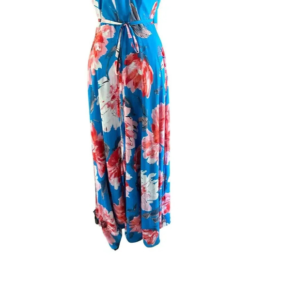 NWT Lulus Blue Floral A-Line Maxi Dress Size Small - Picture 5 of 10
